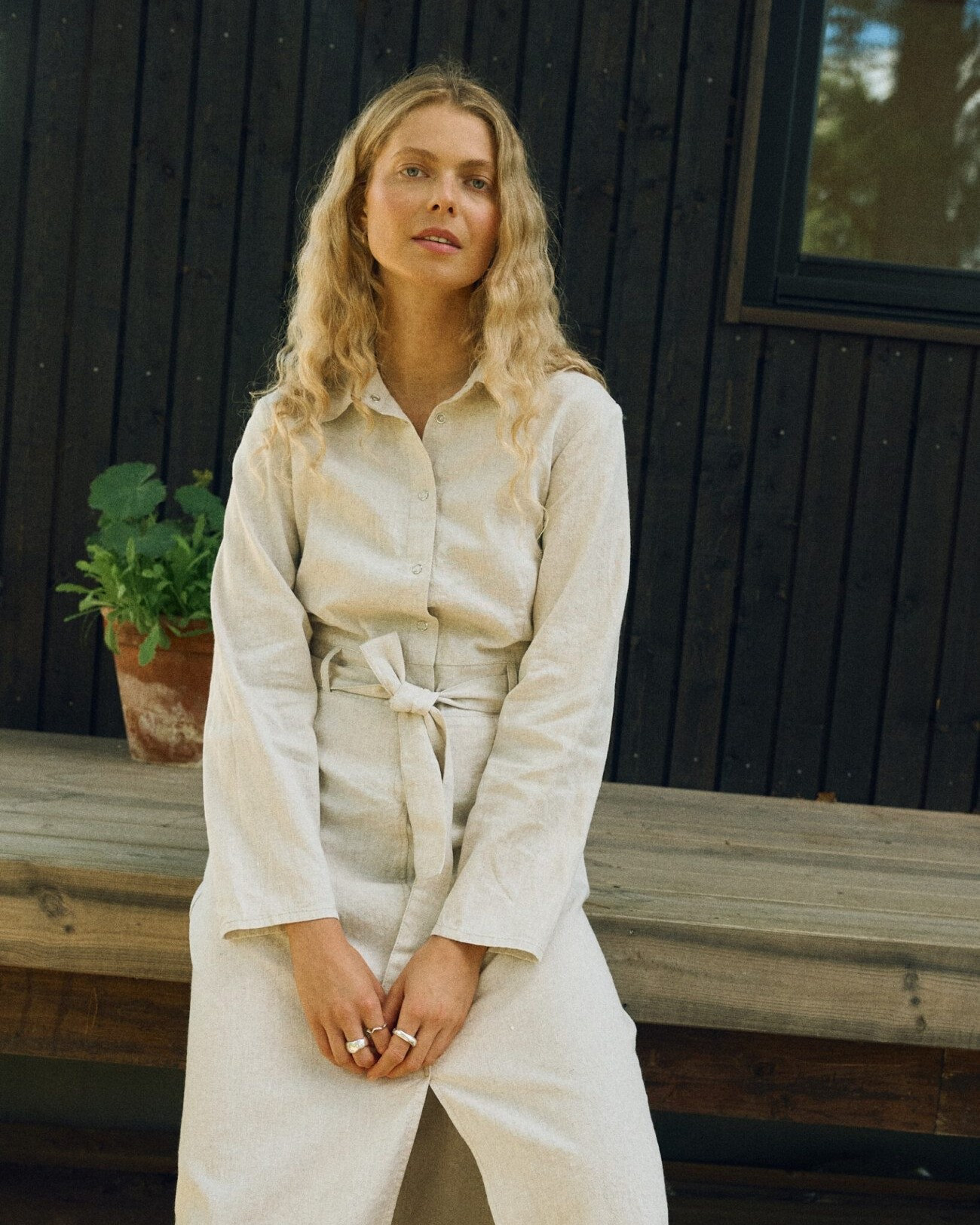 Smooth to the touch, easy to wear, and designed to hold its shape - Cotton Blend Utility Dress Rina