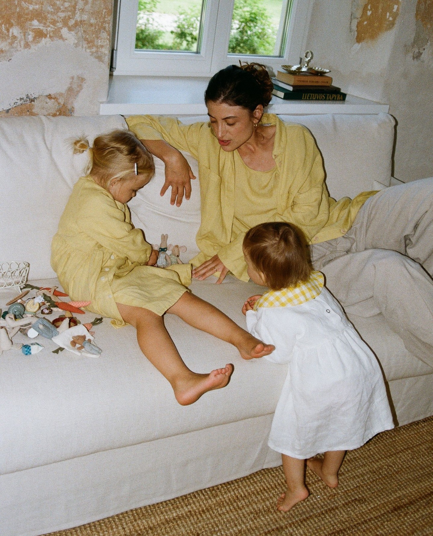 Ona and Liepa in flowing linen — butter and milky white.⁠
Worn, lived in — as kids do best.⁠
Wear your linen fully, freely. 💌